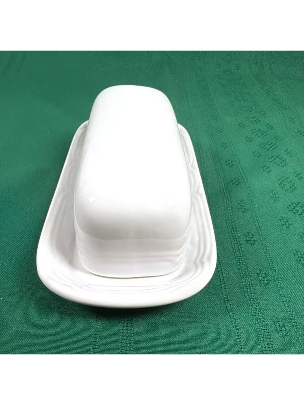 Vintage 80s Pfaltzgraff Gazebo White Covered Lid Butter Dish #028  Stoneware USA